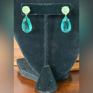Vintage Lucite Drop Earrings UV Reactive.